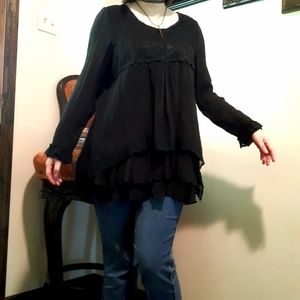 Black Flowy Blouse size Medium